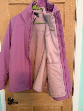 UNDER ARMOUR WINTER COAT, SUPER WARM, PINK/PURPLE, XL